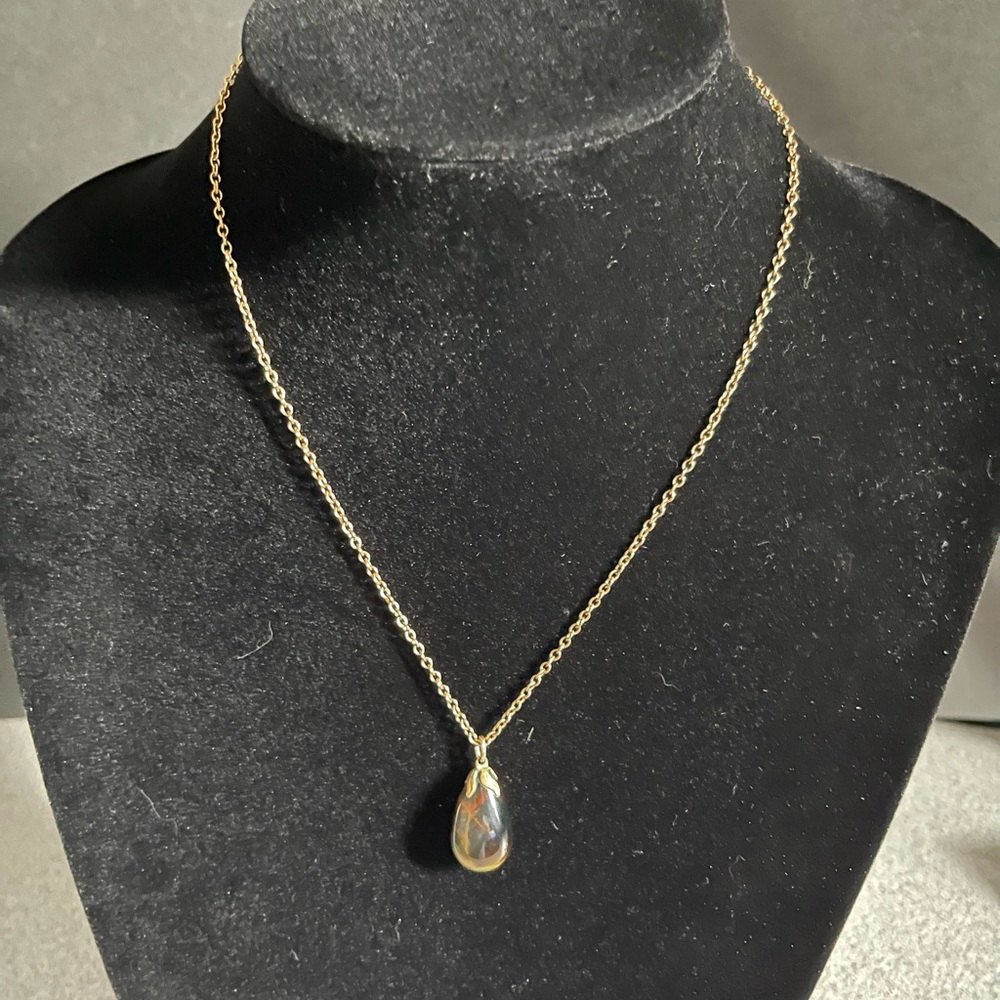 Vintage Tiger Eye Gold Filled Chain Necklace